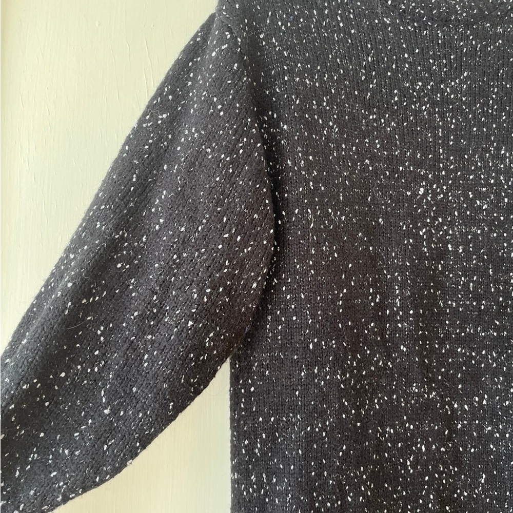 Zara Knit Black White Speckled Sweater Dress Oversize XS S M - Picture 2 of 5